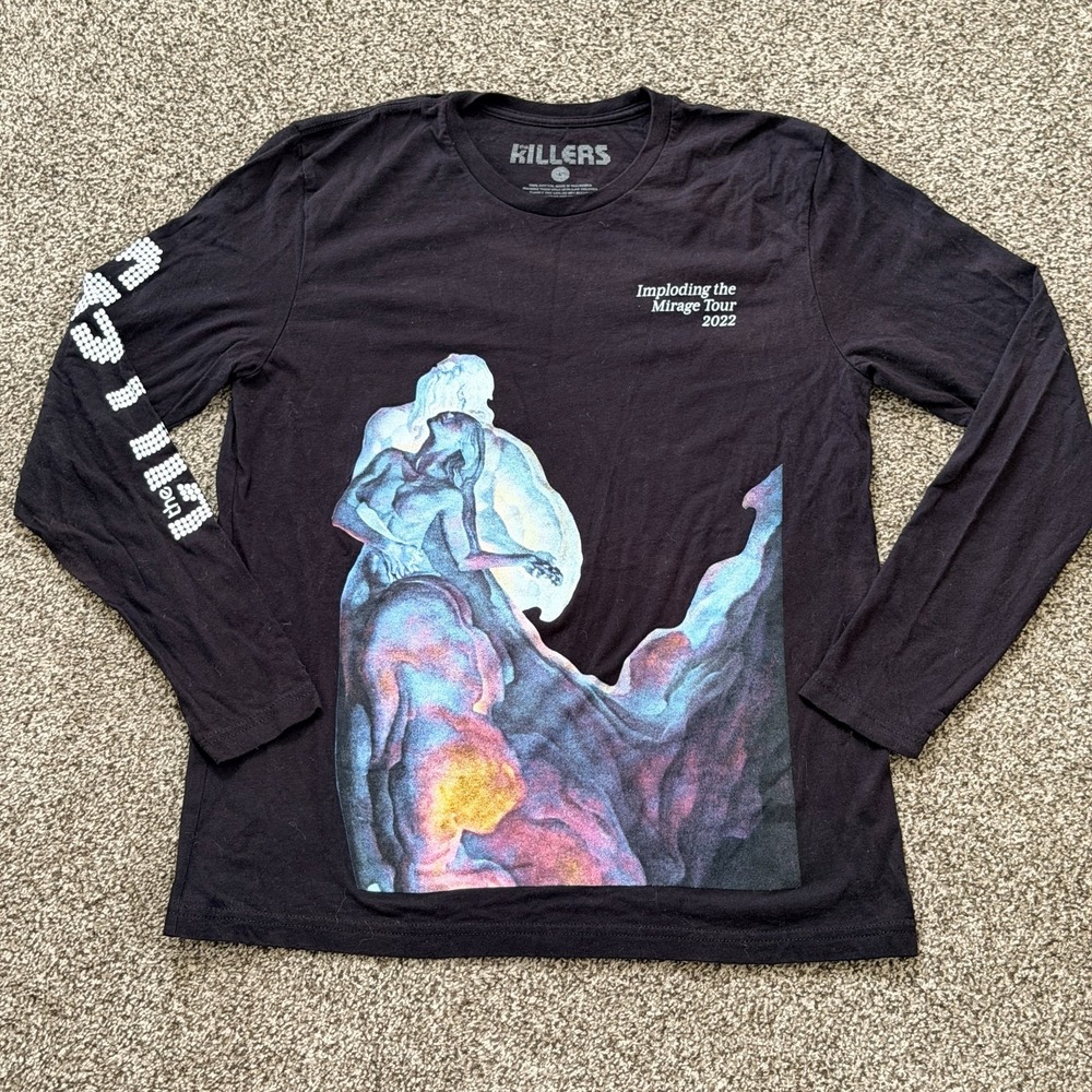 The Killers Mens L Black Long Sleeve Imploding The Mirage Tour Concert Music